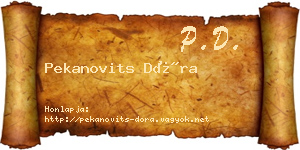Pekanovits Dóra névjegykártya